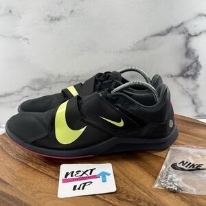Nike Zoom Rival Track & Field Jump Spikes Black Volt Red Mens Size 10 DR2756-002